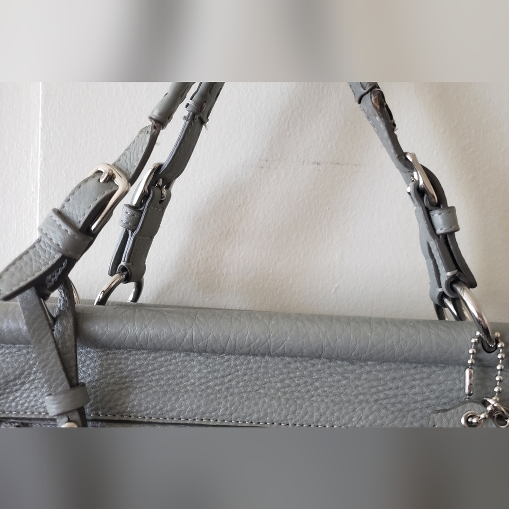 Coach Pinnacle Louisa Gray Pebbled Leather Shoulder Hand crossbody Bag - Picture 9 of 12